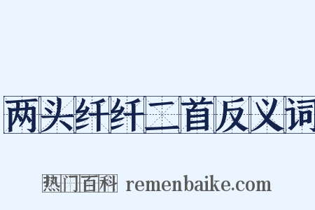两头纤纤二首反义词是什么意思的图片